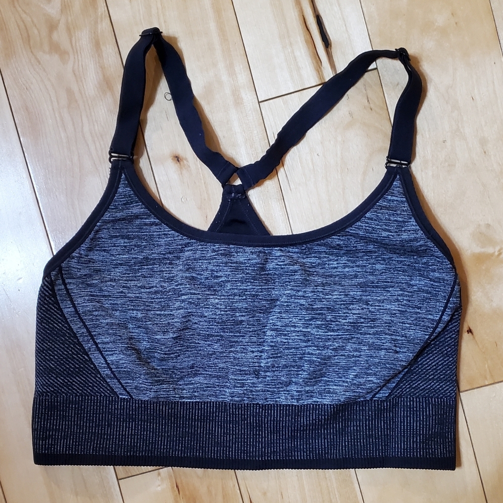 All In Motion Gray & Black Sports Bra (XL)